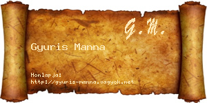 Gyuris Manna névjegykártya